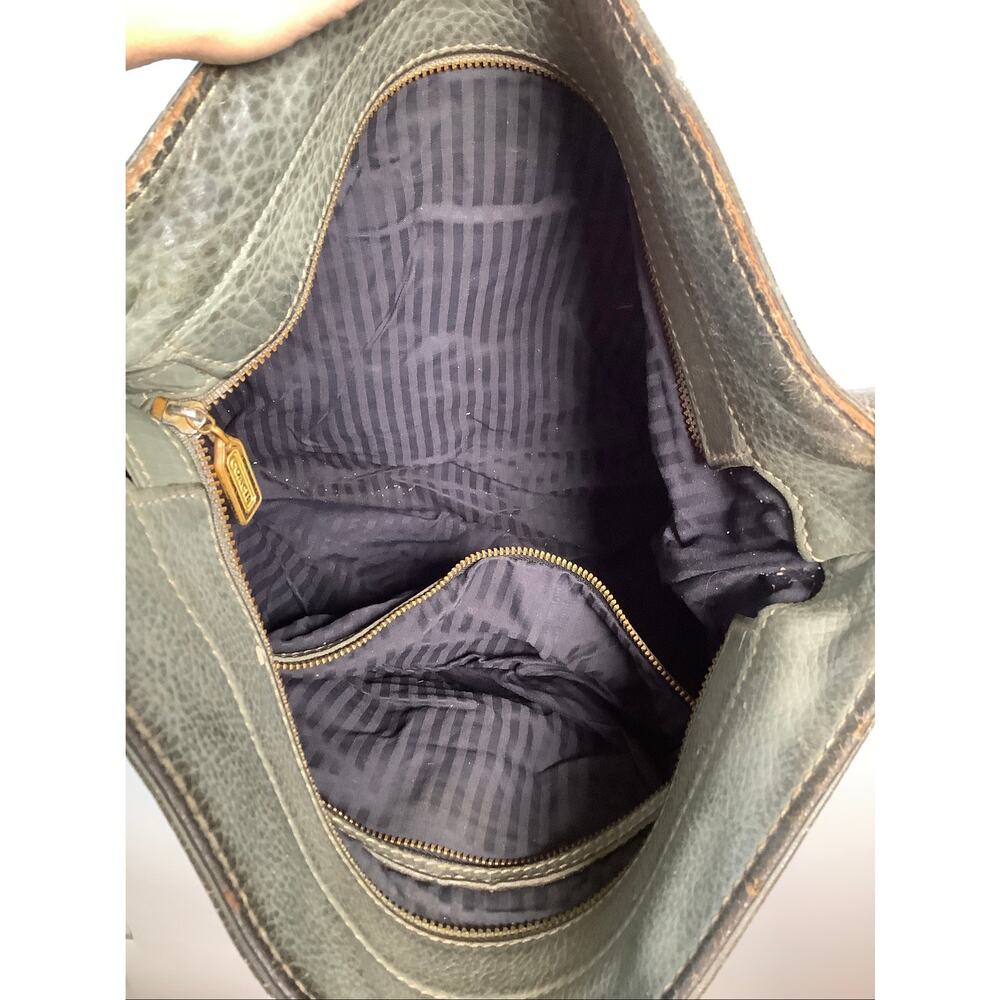 COACH Green Sonoma Leather Hobo Bag Shoulder Crossbody Purse Vintage 90s P8-5 - Picture 8 of 10